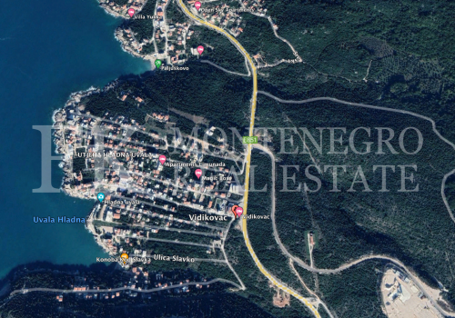 *Building plot in Utjeha - Hladna Uvala, 415 m2, with permission to build a 3-storey house with a basement (p+3), in Montenegro.