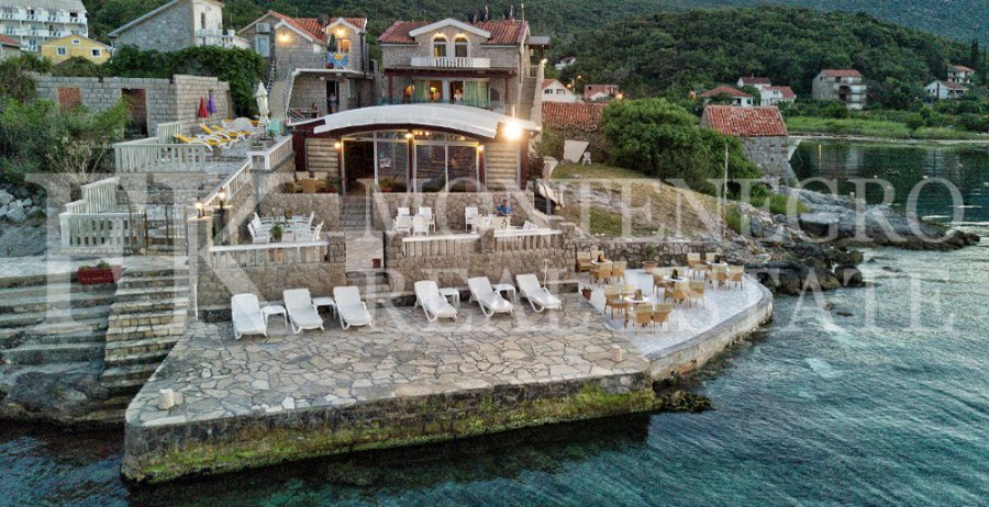 Luxury mini hotel 4* with 7 apartments and a restaurant, 500 m2, just 10 m from the sea and private beach in Bjelila-Lustica, Tivat municipality, Montenegro.