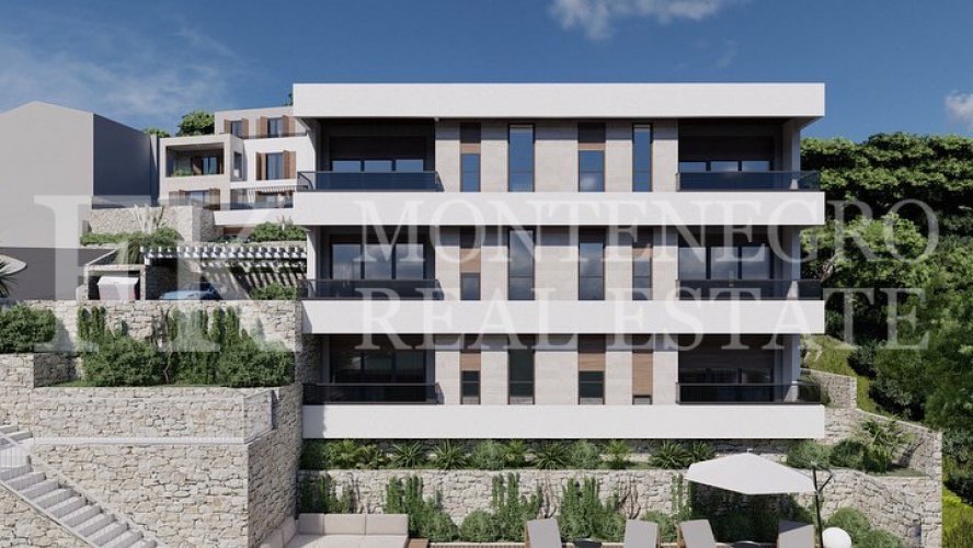 New project in Budva – Komosevina. Exclusive apartment, 59,02m2, with an infinity pool and a fantastic sea view, in Montenegro.