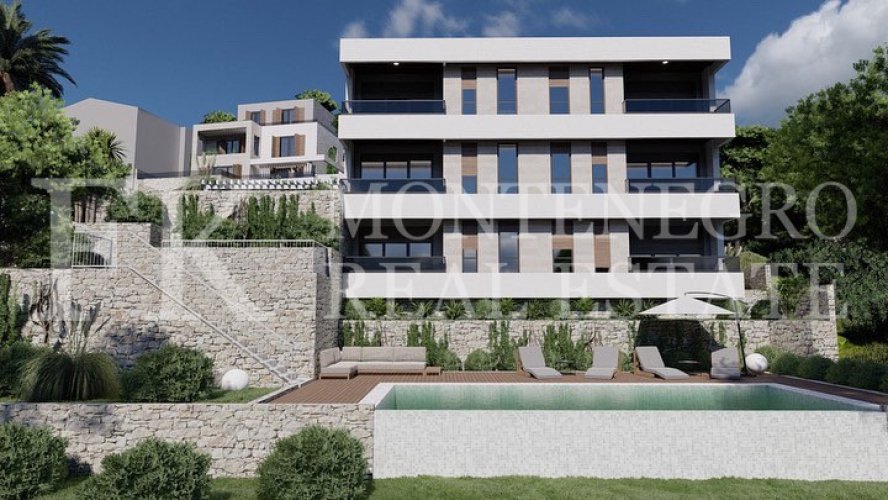 New project in Budva – Komosevina. Exclusive apartment, 59,02m2, with an infinity pool and a fantastic sea view, in Montenegro.