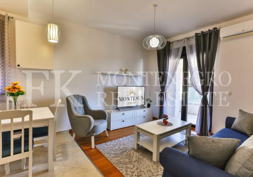 *Superb apartment in Budva, 43m2, with a wonderful view of the sea and the Sveti Nikola island, in Montenegro.