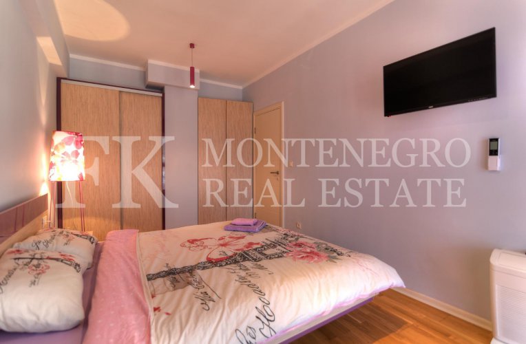 Charming apartment, 50m2, in Budva – Becici, in the Apart Hotel Harmonia, with a magnificent sea view, in Montenegro.