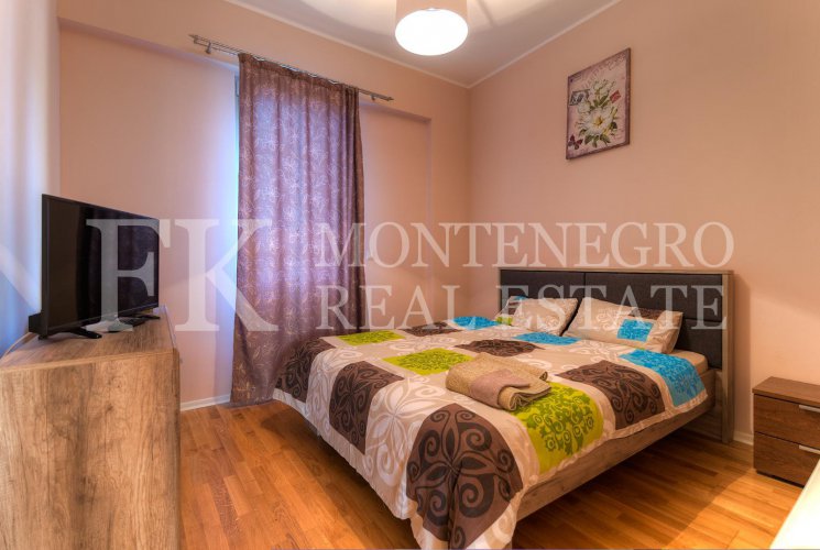 Remarkable apartment, 104m2, in Budva – Becici, in the Apart Hotel Harmonia, with a magnificent sea view, in Montenegro.