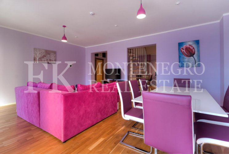 Duplex apartment, 149m2, in Budva – Becici, in the Apart Hotel Harmonia, with a magnificent sea view, in Montenegro.