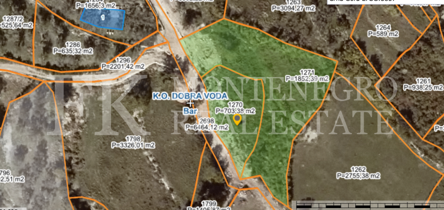 *Land in Dobra Voda, 2.593 m2, with breathtaking and unobstructed sea views, in Montenegro.