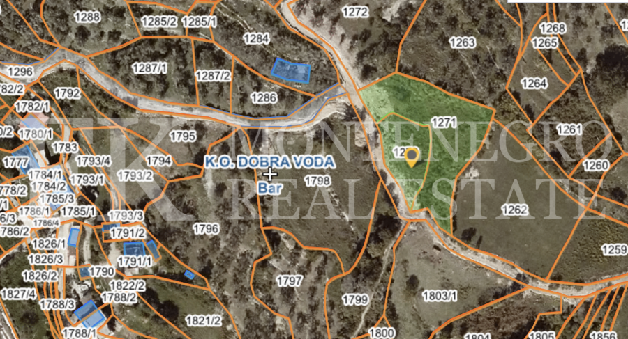 *Land in Dobra Voda, 2.593 m2, with breathtaking and unobstructed sea views, in Montenegro.