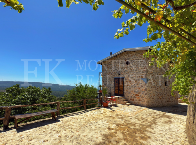 Charming Stone House, 102 m², Bar – Dapčevići Area, Fully Renovated, Move-In Ready, 2 Floors, Panoramic Sea & Mountain Views