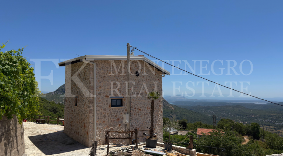 Charming Stone House, 102 m², Bar – Dapčevići Area, Fully Renovated, Move-In Ready, 2 Floors, Panoramic Sea & Mountain Views